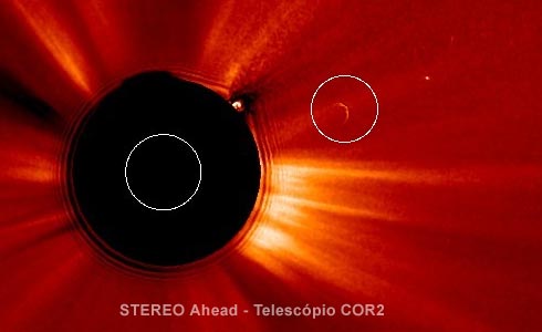 anomalia na imagem do satlite STEREO-A