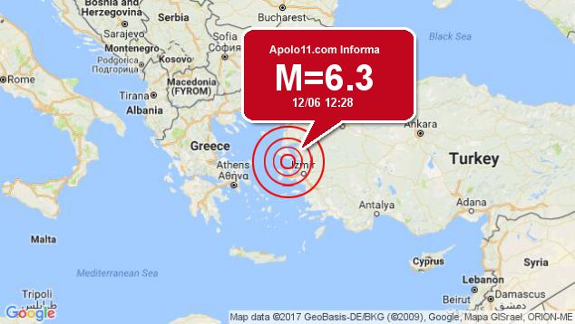 Forte terremoto sacode Grcia, a 11 km de Plomarion