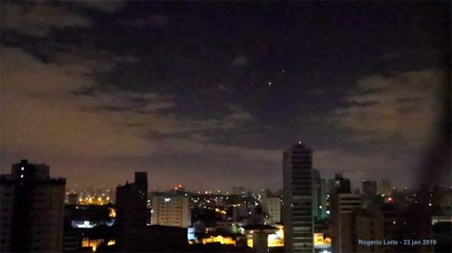 Conjuncao Venus Jupiter em 23 de janeiro de 2019