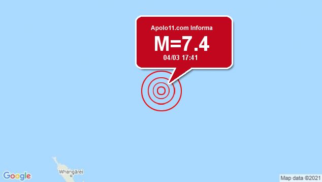 Forte terremoto atinge Ilhas Kermadek, Nova Zelndia