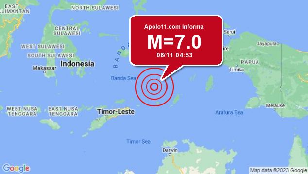 Forte terremoto sacode Mar de Banda