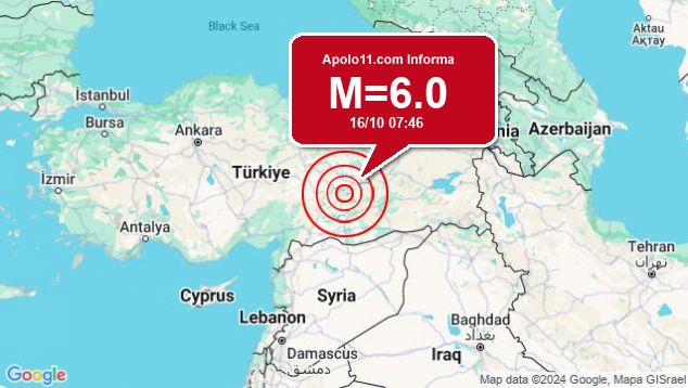 Forte terremoto sacode Turquia, a 18 km de Doğanyol